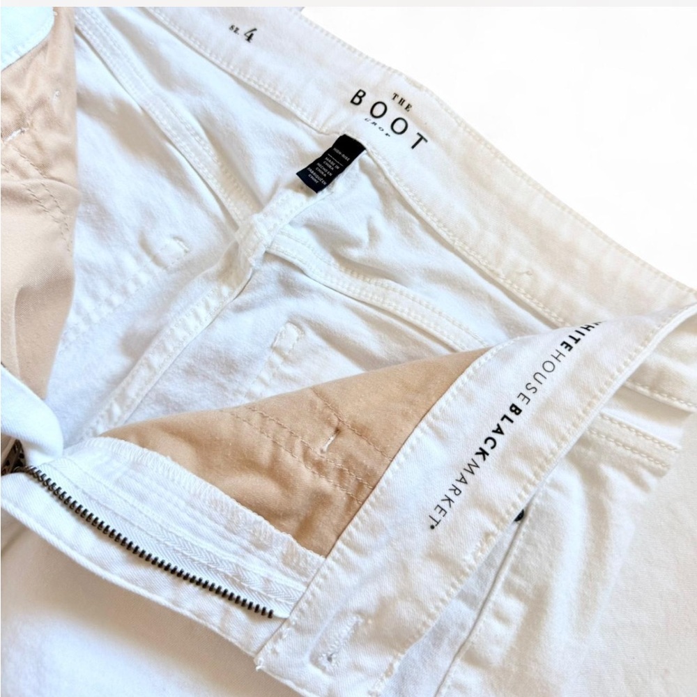 White House Black Market White Boot Cropped Jeans with Black Accents {US 4} - Picture 4 of 5
